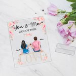 Personalised Couple Sitting on Chairs Cheers Flower  Acrylic Plaque Girlfriend Gifts Desk Ornament