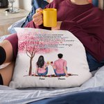 Personalised Cushion Throw Pillow Cover Couple Sitting Under Tree Flower Drink Gifts for Couples Bedroom Decor