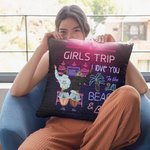 Personalized Girls Trip I Love You to the Beach and Back Throw Pillow Cover Bestie Gift for Women for Living Room