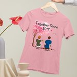 T-shirt personnalisé d'anniversaire de couple d'amoureux ensemble