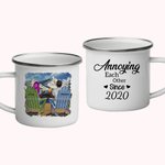 Personalized Annoying Each Other Snow Mountain Couple Enamel Mug Valentine's Day Strong and Durable