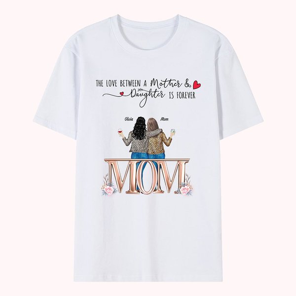 Personalized Mother And Daughter Happy Holidays  Back View Love T-shirt Mother's Day