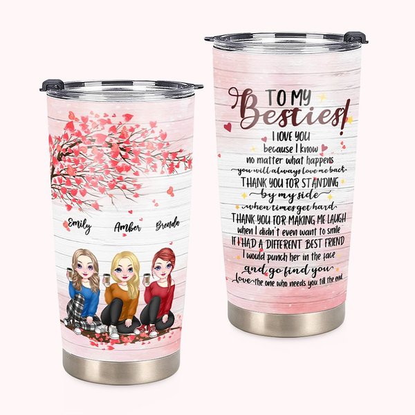 Bicchiere personalizzato per le amiche del cuore Sedute sotto l'albero Cin cin Migliori amiche alle mie amiche 20 oz.
