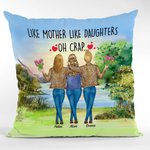 Personnalisé comme mère comme fille Oh merde au bord du lac coucher de soleil Vew jeter taie d'oreiller cadeau pour maman chambre décor