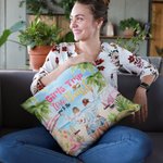 Personnalisé filles voyage Love You à la plage et dos jeter taie d'oreiller Bestie cadeau pour femmes canapé décor