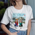 Personalizado Besties Sentado en el puente de madera Eres mi persona Camiseta de regalo para el mejor amigo de viaje Feliz Cumpleaños Regalo