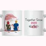 Personalized Together for Years Couple Love Tree C-type Handle White Ceramic Mug