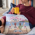 Personalised Girls Trip I Love You to the Beach and Back Throw Pillow Cover Friend Gift Bedroom Decor
