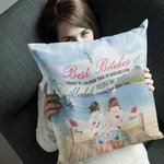 Personalized Besties Here's To Another Year of Bonding Over Alcohol Design Throw Pillow Cover Friend Gift for Living Room