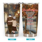Personalised Old Couple Love Each Other Stay Together for Many Years  Fall Leaves 20oz Tumbler Anniversary Daily Use
