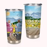 Personalised I'm Keeping You Forever Yours This Couple on Chairs with Sunflowers 20oz Tumbler Anniversary Gift for Hot and Cold Drinks