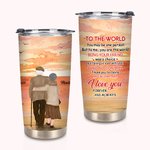 Personalizzato Fall in Love with Each Other Old Couple Sunset 20oz Tumbler Compleanno Uso quotidiano