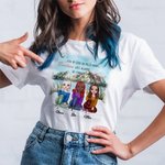 T-shirt personnalisé Side By Side Or Miles Apart Besties Will Always Be Connected By Heart Cadeau d'amitié pour Besties Daily Wear