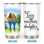 Personalised Forever Love between a Mother and Daughters Park Natural Scenery 20oz Tumbler Thanksgiving Day Gift Daily Use