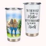 Gobelet personnalisé You Are My World Love My Mom 20 oz cadeau de fête des femmes pour boissons chaudes et froides