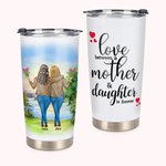 Personalised Forever Love between a Mother and Daughters Park Natural Scenery 20oz Tumbler Thanksgiving Day Gift Daily Use