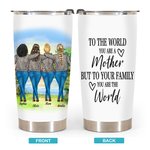 Gobelet personnalisé You Are My World Love My Mom 20 oz cadeau de fête des femmes pour boissons chaudes et froides