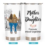 Personalized Mother and Daughters Forever Linked Together 20oz Tumbler Women's Day Gift Daily Use