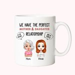 Mamma personalizzata Abbiamo il rapporto perfetto tra madre e figlia Tazza in ceramica bianca Regalo per la festa della mamma per lei