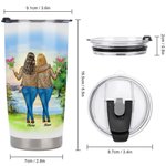 Personalised Mother and Daughters Love Forest Park Holiday Camping 20oz Tumbler Thanksgiving Day Gift Daily Use