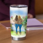 Personalised Forever Love between a Mother and Daughters Park Natural Scenery 20oz Tumbler Thanksgiving Day Gift Daily Use