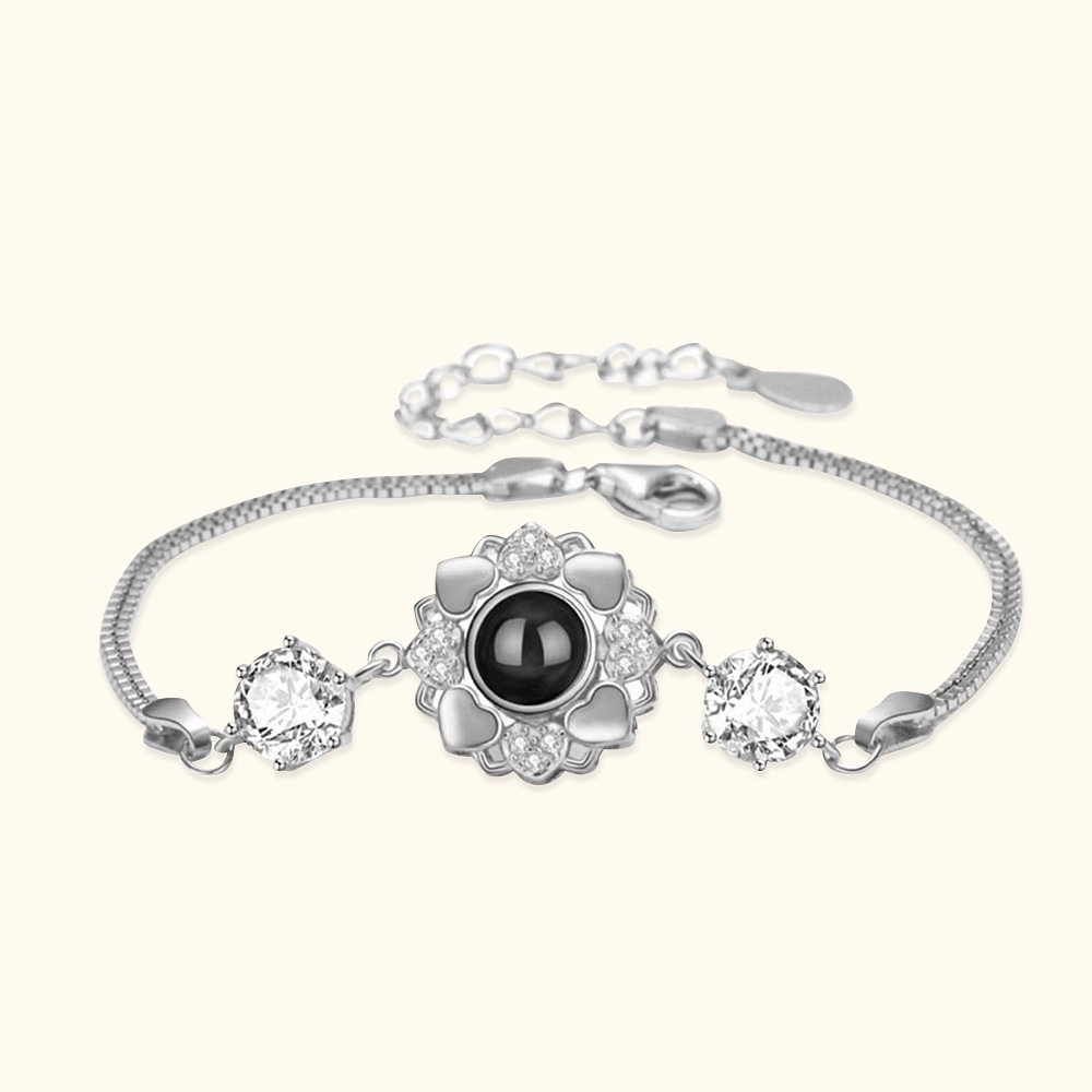 Personalisierte Sonnenblume Projektion Armband Valentinstag Jahrestag Geburtstag Geschenk