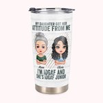 Personlig mor och dotter Hennes attityd från mig Cool förklaring 20oz Tumbler Thanksgiving Day Present för varma och kalla drycker