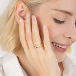 Gepersonaliseerde Familie Zirkoon Ring met 1-10 Geboortestenen en Gegraveerde Tekst Vrouwen Sieraden Verjaardag Moederdag Cadeau voor Mama Oma