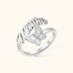 Personalised Birthstone and Birth Month Butterfly Name Ring