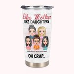 Personalized Like Mother Like Daughters Heart Background Showing Love for Each Other 20oz Tumbler Women's Day Gift for Hot and Cold Drinks