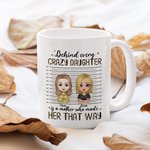Personalizowany kubek ceramiczny prezent dla mamy za każdą szaloną córką stoi matka, która stworzyła biały kubek ceramiczny