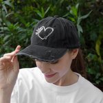 Cappello da baseball personalizzato con nome ricamato in stile vintage con cuore per la mamma, la nonna, il regalo di compleanno per la festa della mamma