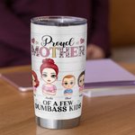Mère fière personnalisée avec des enfants idiots, un joli gobelet familial de 20 oz, cadeau de fête des mères pour boissons chaudes et froides