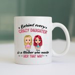 Personalizowany kubek ceramiczny na prezent dla mamy - za każdą szaloną córką stoi matka, która ją stworzyła