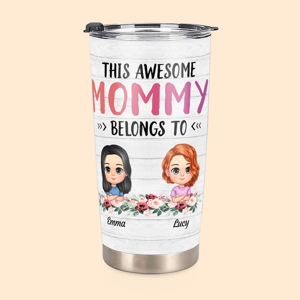 Vaso personalizado Awesome Mommy's Children Family Portrait 20oz Thanksgiving Day Gift Uso diario