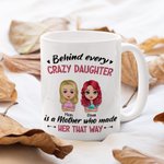 Personalizowany kubek ceramiczny na prezent dla mamy - za każdą szaloną córką stoi matka, która ją stworzyła