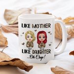 Tazza in ceramica bianca personalizzata Madre e figlia Come la madre come la figlia Regalo per la madre per l'ufficio e la casa