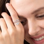 Personalised Birthstone and Birth Month Butterfly Name Ring