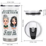 Personlig mor och dotter Hennes attityd från mig Cool förklaring 20oz Tumbler Thanksgiving Day Present för varma och kalla drycker