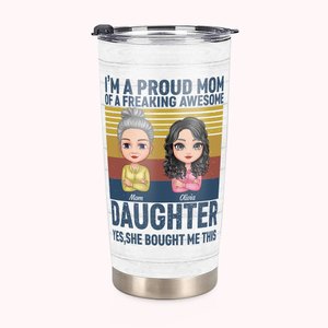 Gobelet Isotherme Personnalisé avec Noms et Dessin Personnage Bouteille à Motif Mère et Fille Cadeau Anniversaire Fête Thanksgiving