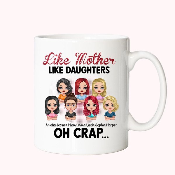 Personalized Like Mother Like Daughter White Ceramic Mug Gift for Mother for Office and Home
