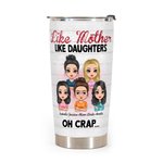 Personalized Like Mother Like Daughters Heart Background Showing Love for Each Other 20oz Tumbler Women's Day Gift for Hot and Cold Drinks