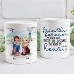 Personnalisé Best Friends Forever Never Apart Travel Together Tasse en céramique blanche Cadeaux pour amis Passe au lave-vaisselle et au micro-ondes
