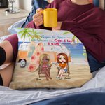 Personalized Sisters Forever Love We Are Sugar and Spice Summer Beach Throw Pillow Cover Best Friend Gift for Living Room