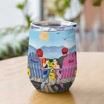 Personalized Couple Together I Love You Forever Sunflower  Wine Tumbler Valentine's Day 12oz