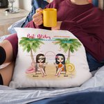 Personalized Best Friends Sisters Summer Sunset Cheer Throw Pillow Cover Best Friend Gift for Living Room