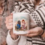 Personalized Best Bitches Keeping Each Other Sane White Ceramic Mug Friend Gifts C-type Handle