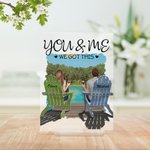 Personalized This Couple on Beach Chairs Design with Lakeside View Acrylic Plaque Couple Gift House Decorations