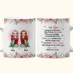 Meilleurs amis personnalisés Merci pour la conception de fleurs debout Tasse en céramique blanche Cadeaux d'ami Passe au lave-vaisselle et au micr