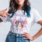 Personnalisé Drinking Life Girls Besties Meilleur ami Déclaration d'amitié T-shirt Cadeau d'anniversaire Usage quotidien